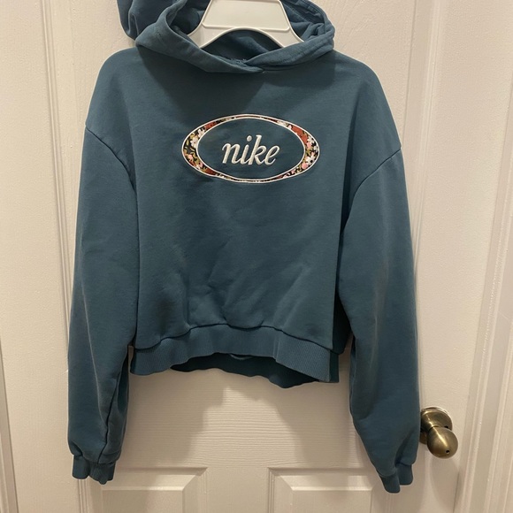 Nike | Tops | Nike Sportswear Womens Hoodie With Floral Logo | Poshmark